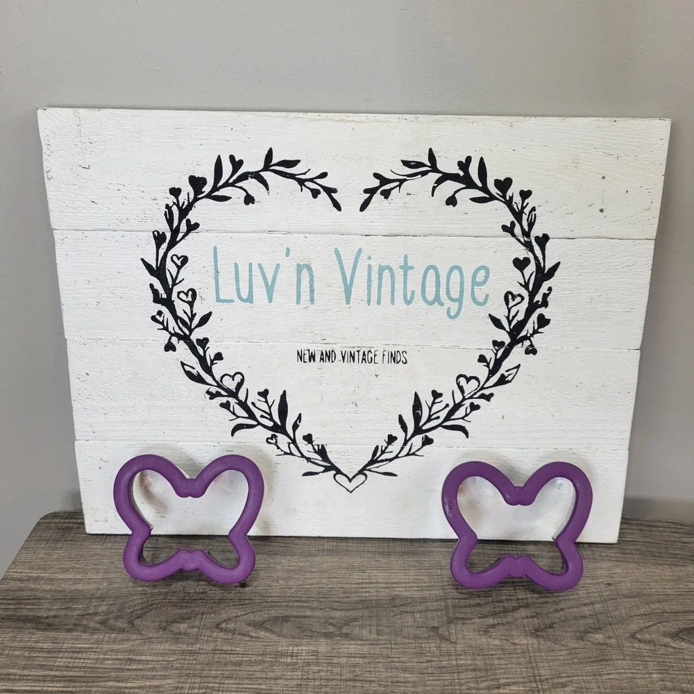 Butterfly Cookie‎ Cutters Purple Stainless Steel Set of 2 Baking Supplies